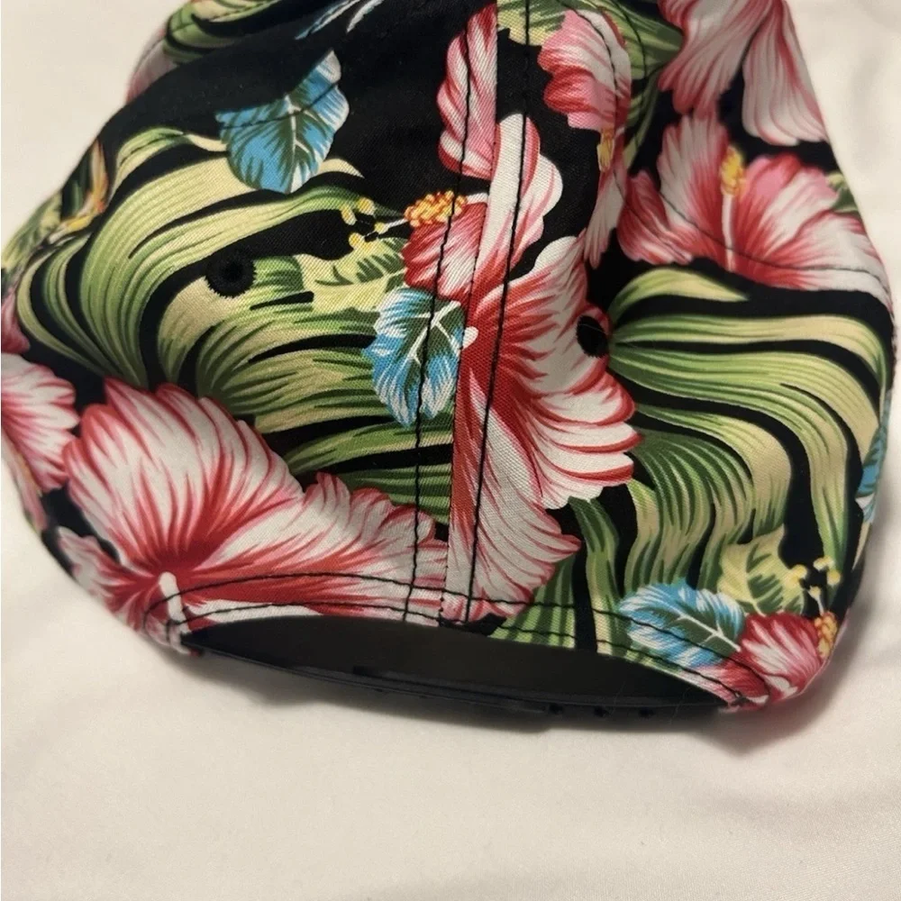 BAD Craft Hawaiian Baseball Hat Black Floral SnapBack Flat bill Style Otto NEW - Picture 4 of 6
